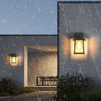 Waterproof Thickened Glass Black Retro Solar Outdoor Wall Lights