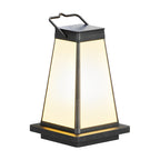 Square Waterproof LED Black Modern Portable Solar Outdoor Lanterns