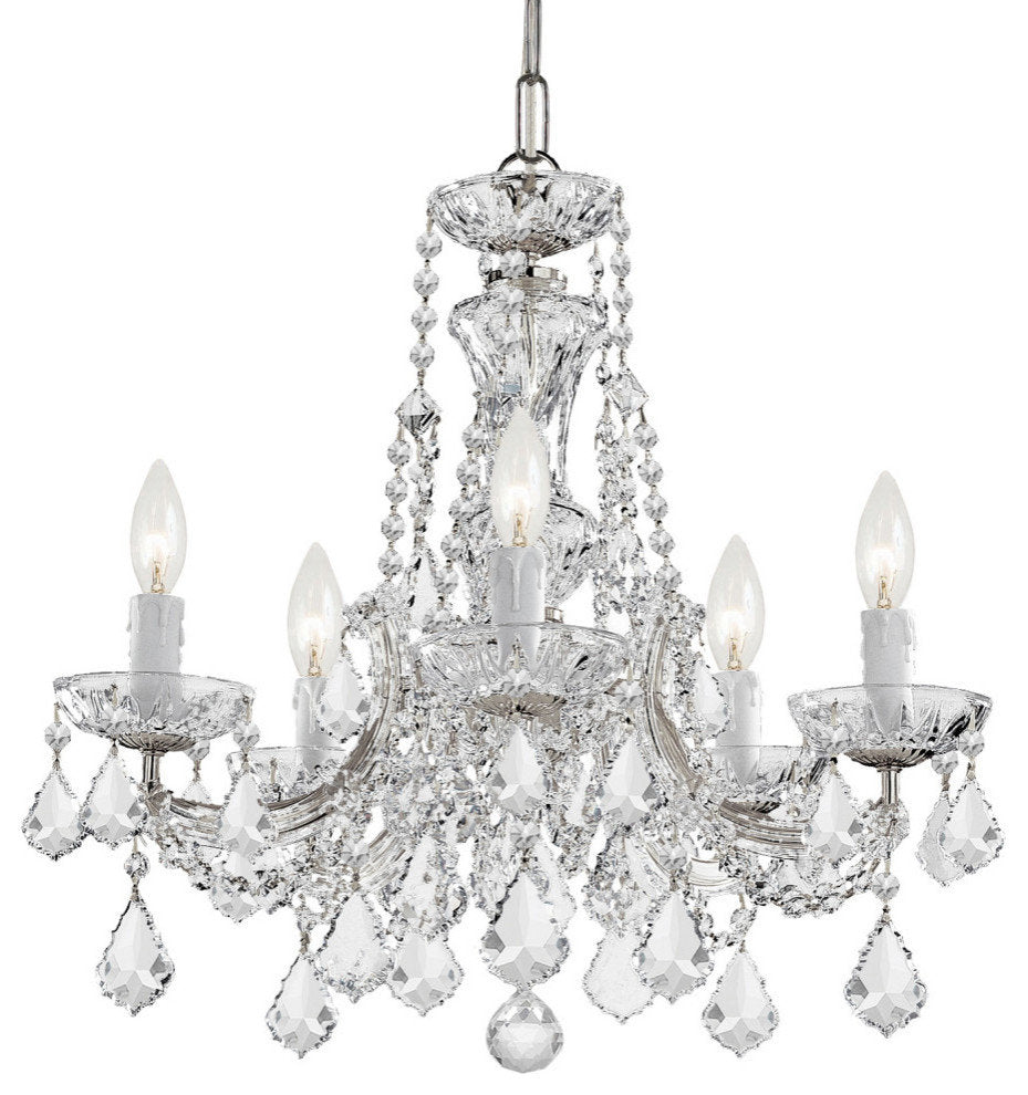 Maria Theresa 5 Light Swarovski Strass Crystal Chrome Mini ChandelierBy Crystorama Lighting