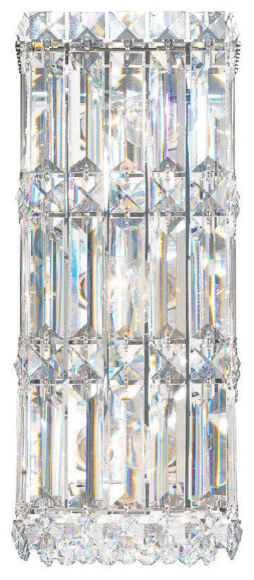 Quantum 3-Light Wall Sconce, Stainless Steel, Clear CrystalsBy Schonbek