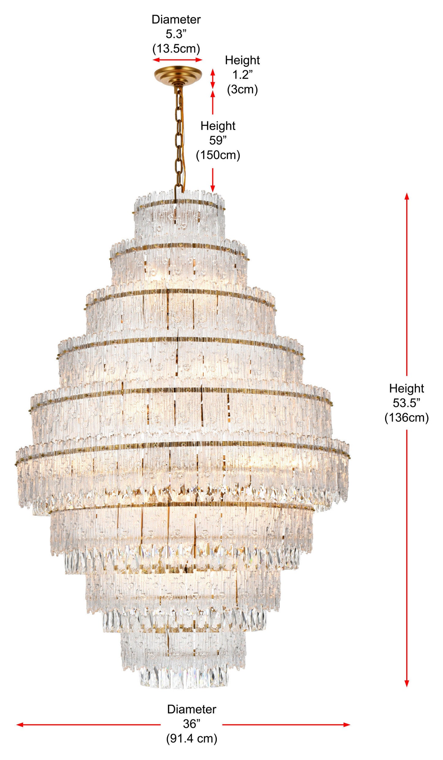 Home Living 36" Chandelier, Satin GoldBy Home Living