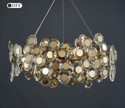 Alfano | Gold Creative Luxury Design Crystal LED Chandelier, Dia31.5"By Miron Demid LLC