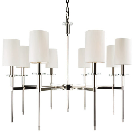 Amherst 8 Light Chandelier, Polished NickelBy Hudson Valley Lighting