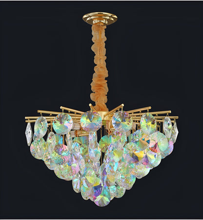 Bonifacio | Colorful Iridescent Crystal Chandelier, 31.5''By Miron Demid LLC