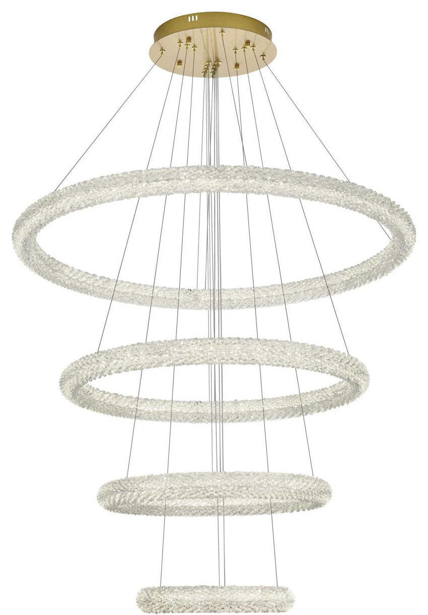 Bowen 4 Light Chandelier, Satin GoldBy Elegant Furniture & Lighting