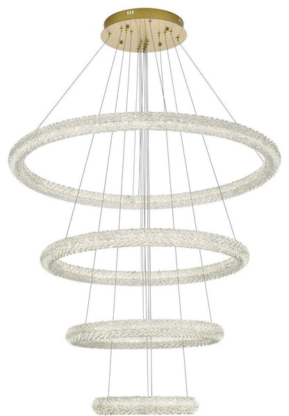 Bowen 4 Light Chandelier, Satin GoldBy Elegant Furniture & Lighting