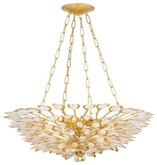 Vittoria Eight Light Chandelier in Gold LeafBy Corbett Lighting