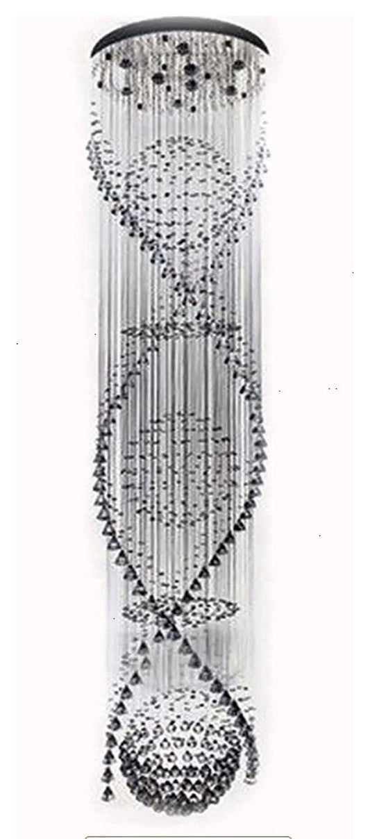 Saint-Etienne-de-Tinee | Modern Double Spiral Superdense K9 Crystal Chandelier, Dia39.4xh137.8" / Dia100xh350cm, Warm LightBy Miron Demid LLC