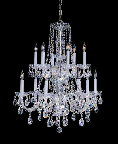 Crystorama 12-Light Swarovski Spectra Crystal Brass Chandelier, Polished BrassBy Crystorama Lighting
