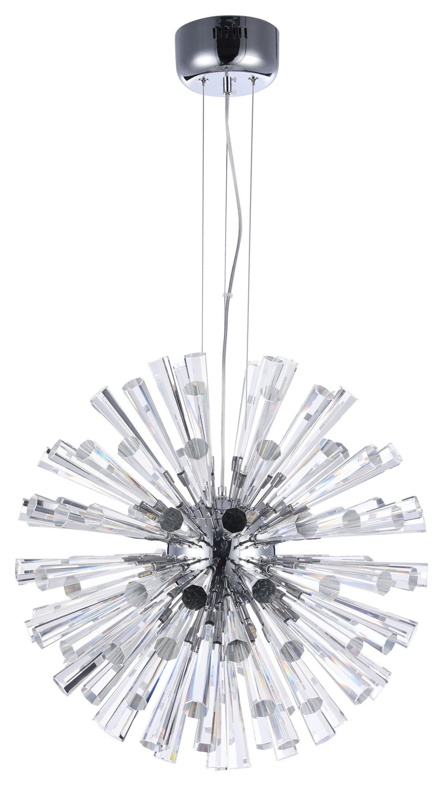 12 - Light Chrome Globe Chandelier With Clear Crystal AccentsBy Design Living