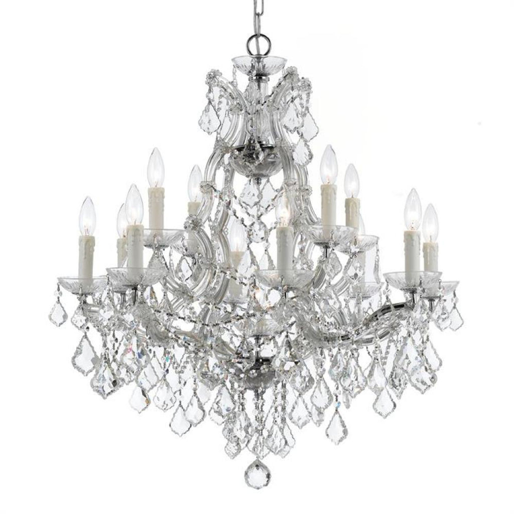 La Scala Chandelier, 6-Light, Parchment Gold, Clear Swarovski Crystal, 23"W (5072-27S AY8LR)