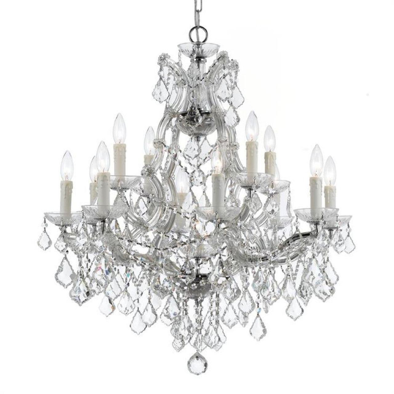La Scala Chandelier, 6-Light, Parchment Gold, Clear Swarovski Crystal, 23"W (5072-27S AY8LR)