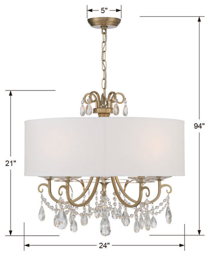 Crystorama Othello 5 Light Chandelier 6625-VG-CL-S - Vibrant GoldBy Crystorama Lighting