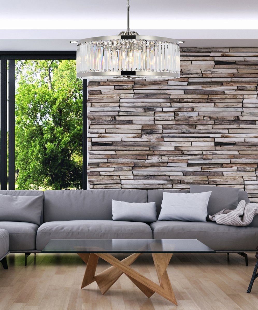 Elegant 1233D35PN/RC Chelsea 10-Light Polished Nickel Chandelier ClearBy Elegant Furniture & Lighting