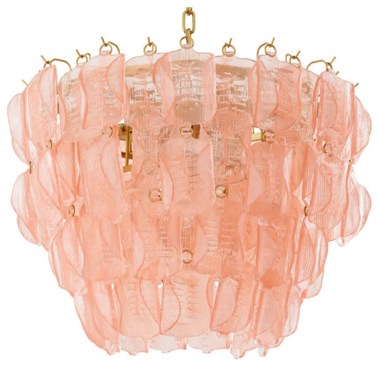 Tiered Handmade Glass Chandelier, Eichholtz Solange, PinkBy OROA - Furniture