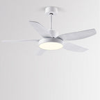 46 Inch LED 6-Speed Downrod Ceiling Fan Lights with Remote and 5 Quiet Reversible Blades