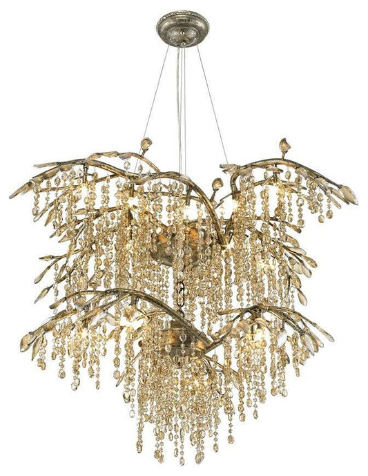 Golden Lighting Autumn Twilight 2 Tier Chandelier in Mystic GoldBy Golden Lighting