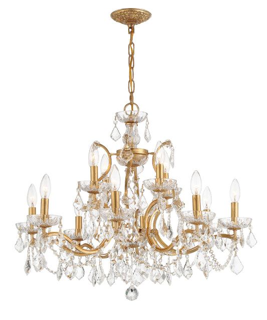 Filmore 12-Light Spectra Crystal Antique Gold ChandelierBy Crystorama Lighting
