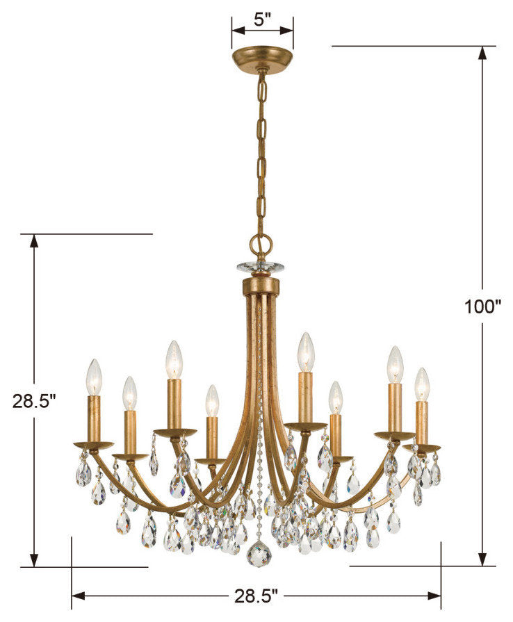Bridgehampton 8 Light Crystal Bronze ChandelierBy Crystorama Lighting