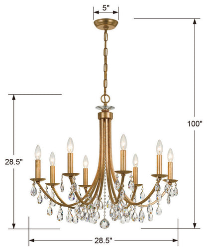 Bridgehampton 8 Light Crystal Bronze ChandelierBy Crystorama Lighting