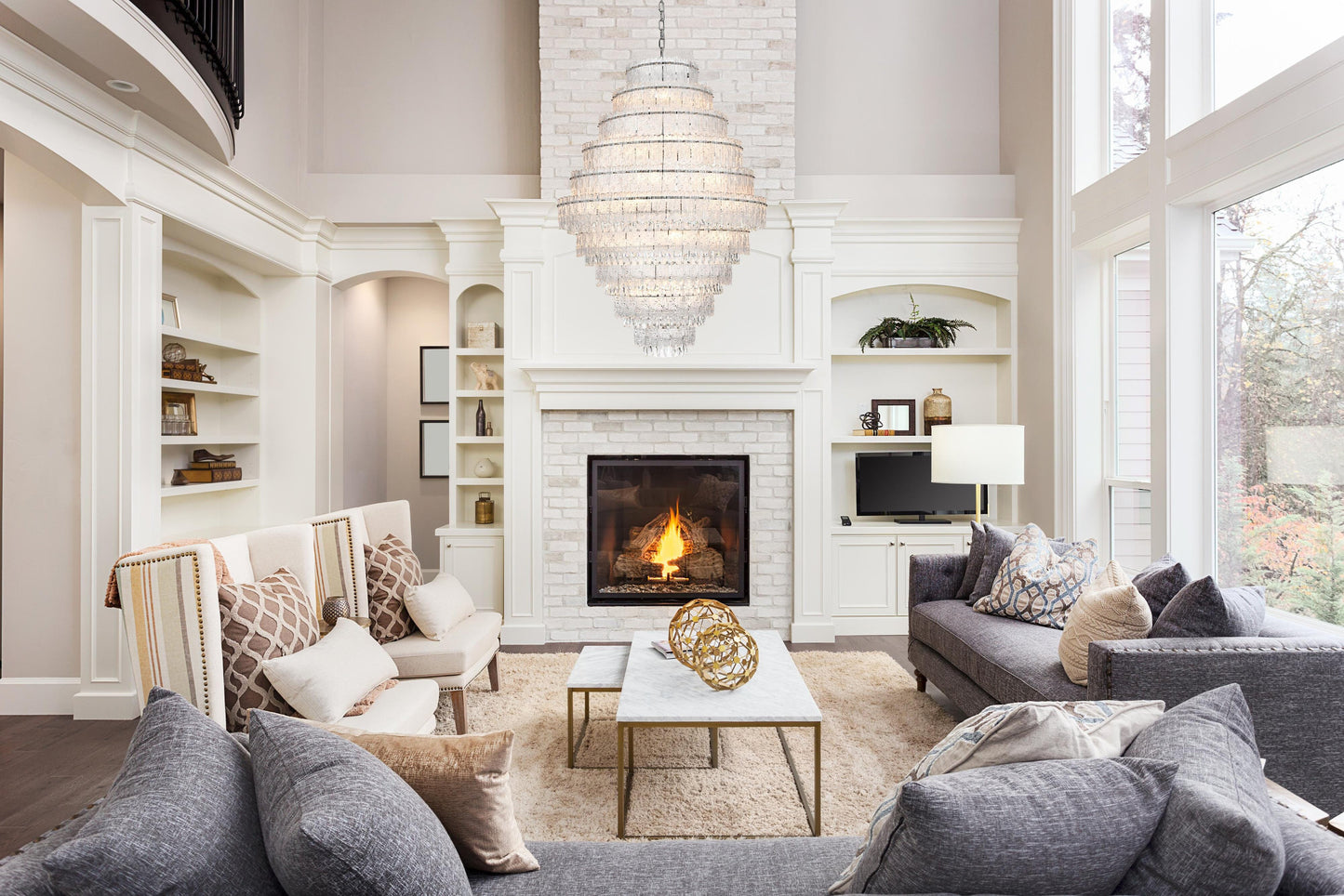 Home Living 42" Chandelier, ChromeBy Home Living