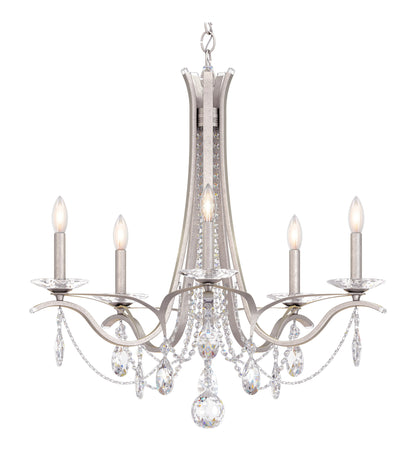 Schonbek Va8335N-48S 5 Light Crystal Chandelier, Antique SilverBy Schonbek