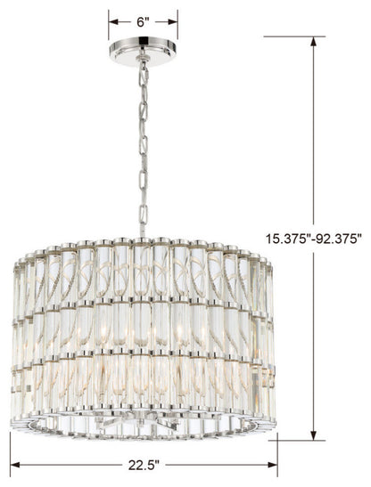 Crystorama Elliot 6-Light Chandelier Polished NickelBy Crystorama Lighting