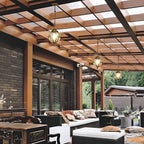 Glass Ball Aluminum Waterproof American Style Outdoor Chandelier Light