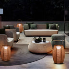 Rattan Lantern Shaped LED Waterproof Portable Modern Outdoor Floor Lamp