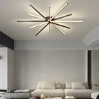 6-Light LED Semi Flush Mount Copper Starbursts Ceiling Light Fireworks Ceiling Lighting Fixture