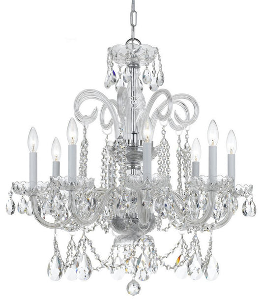 Crystorama 8-Light Swarovski Strass Crystal Chrome Chandelier, Polished ChromeBy Crystorama Lighting
