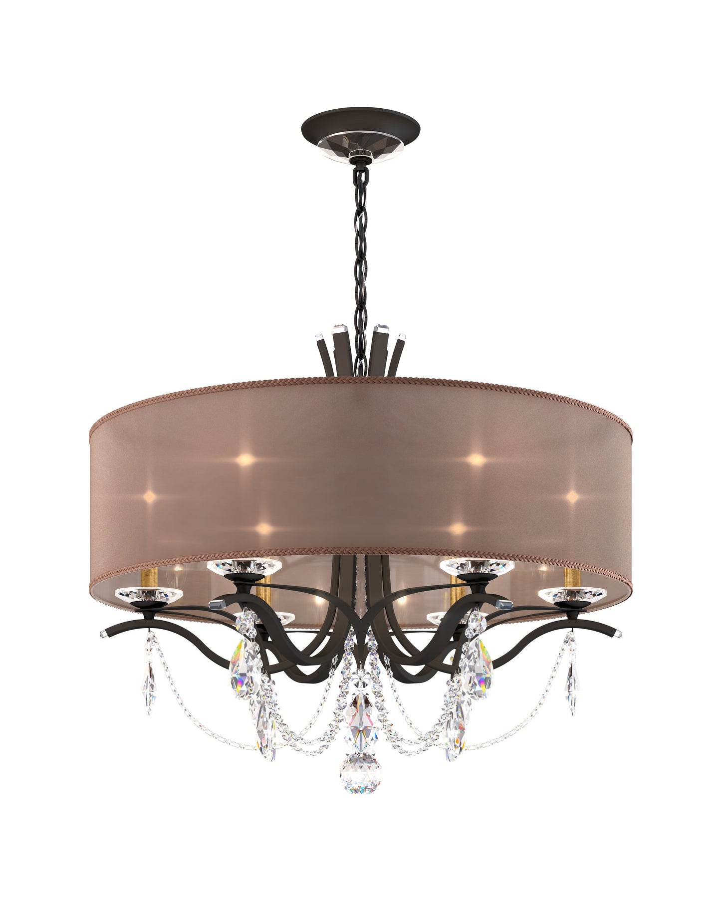 Schonbek Va8306N-51H3 6 Light Crystal Chandelier, BlackBy Schonbek
