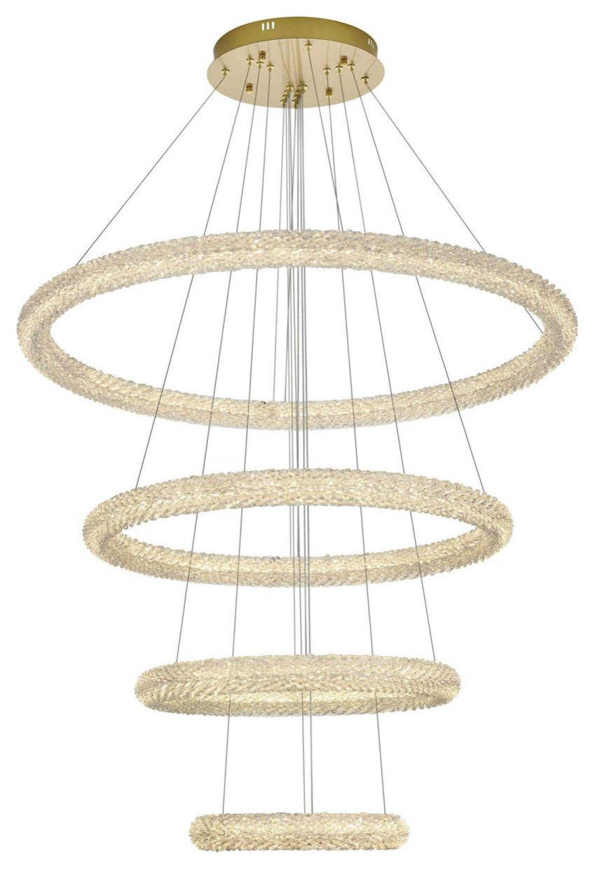 Bowen 4 Light Chandelier, Satin GoldBy Elegant Furniture & Lighting
