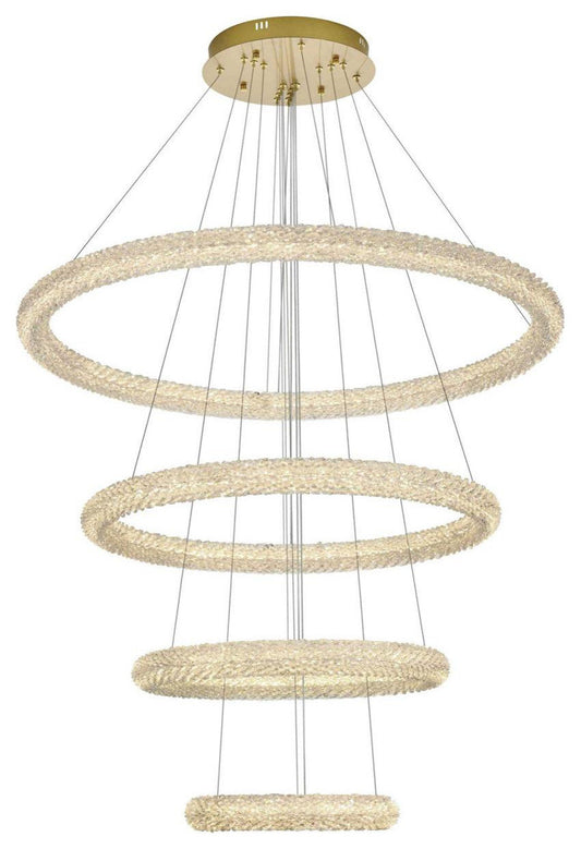 Bowen 4 Light Chandelier, Satin GoldBy Elegant Furniture & Lighting