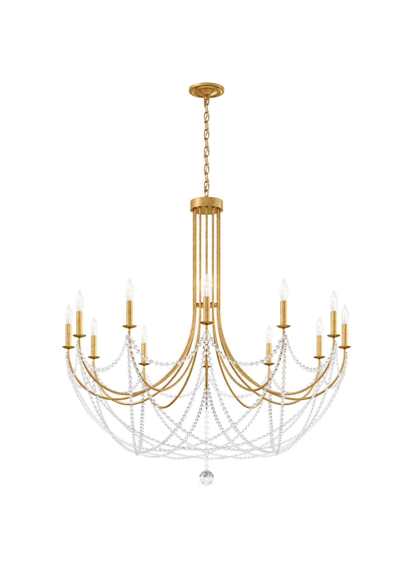 Verdana 43x43" 12 Light Transitional Large Chandelier, Heirloom GoldBy Schonbek