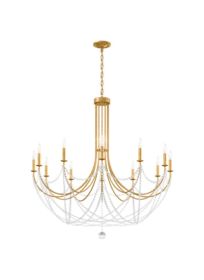 Verdana 43x43" 12 Light Transitional Large Chandelier, Heirloom GoldBy Schonbek
