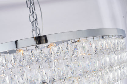 32" Chrome Metal 7-Tier Chandelier With Clear CrystalsBy Design Living