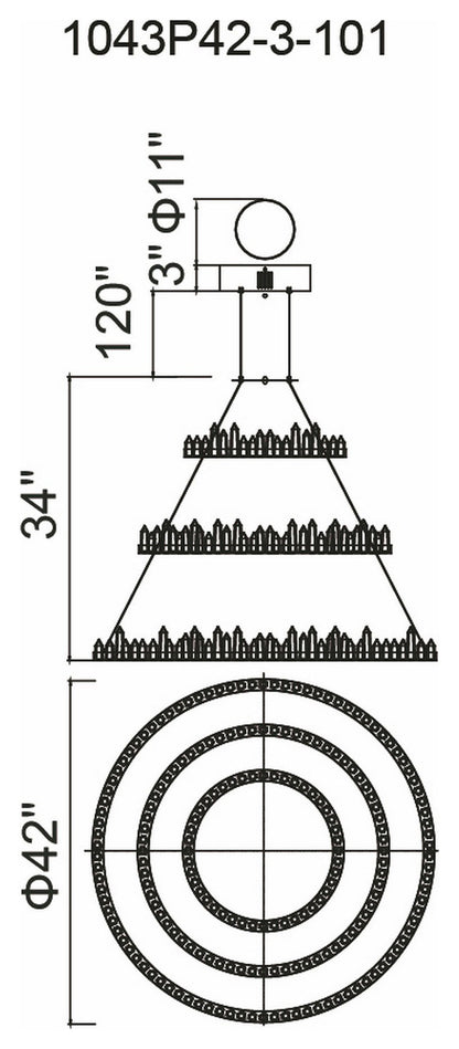 Juliette LED Chandelier With Black FinishBy CWI Lighting