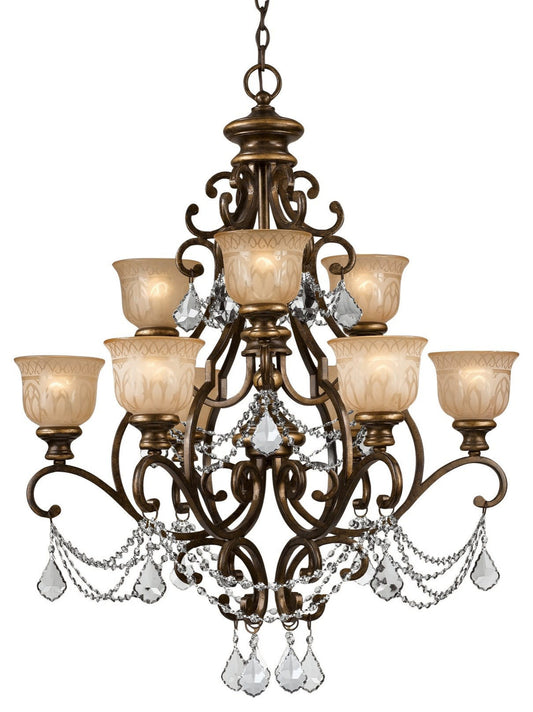 Crystorama Lighting Group 7509-CL-S Norwalk 9 Light 34"W Crystal - Bronze UmberBy Crystorama Lighting