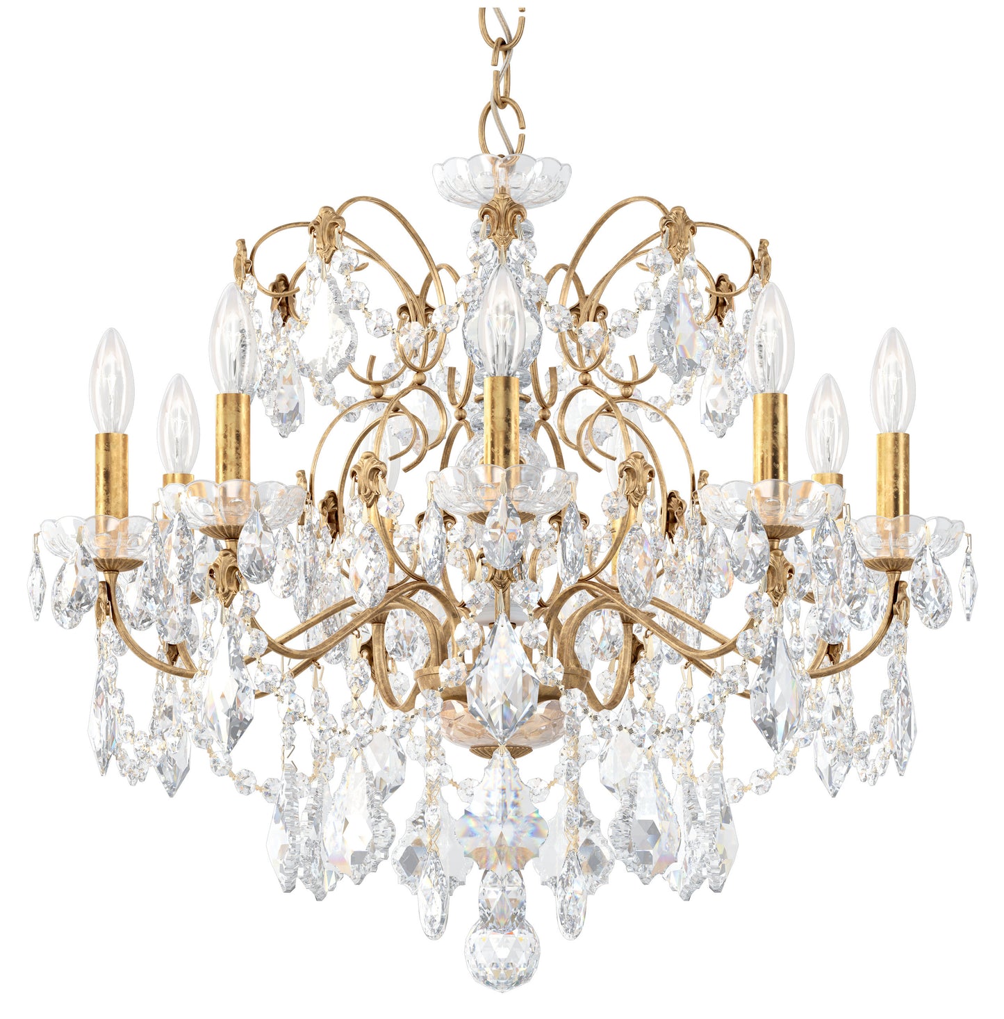 Century 9 Light Chandelier French Gold Clear Heritage CrystalBy Schonbek
