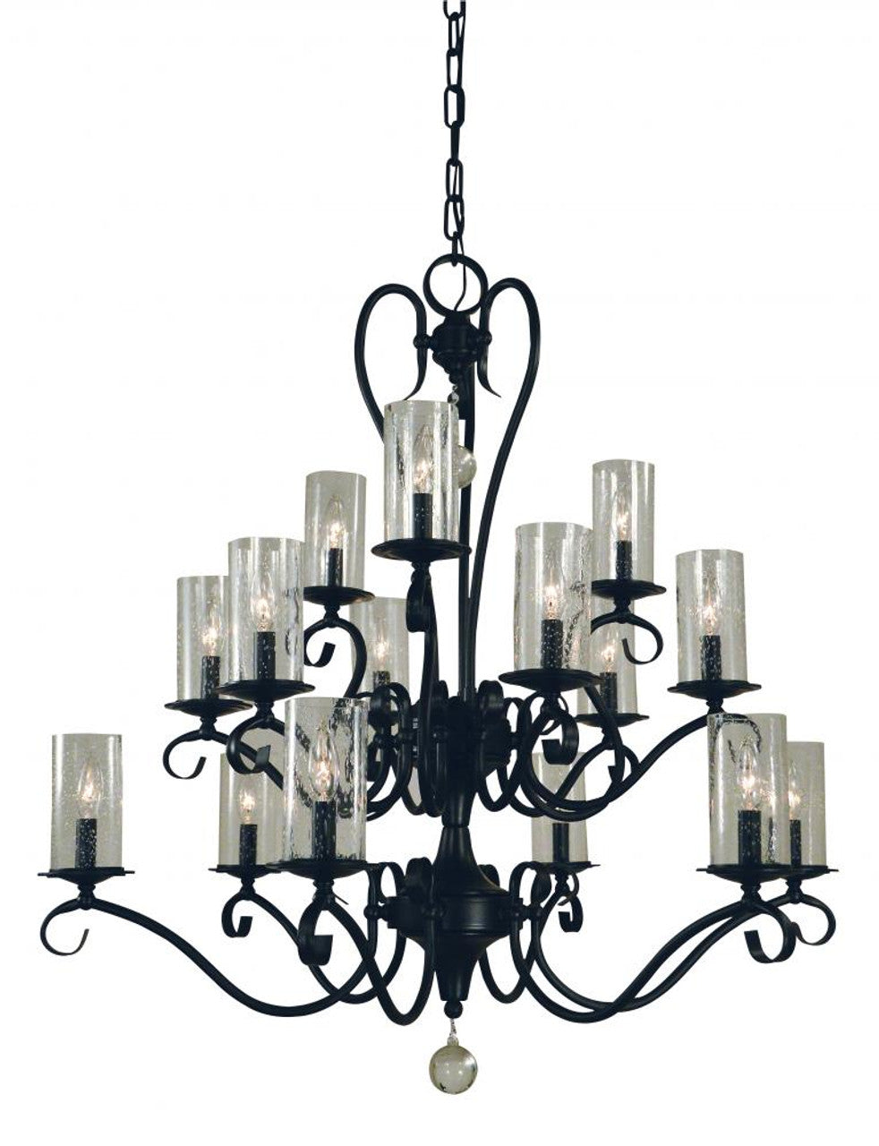 Louvre Foyer Chandelier, 12-Light, Brass, 32"W (4806 AB/MBLACK 9Q86A)