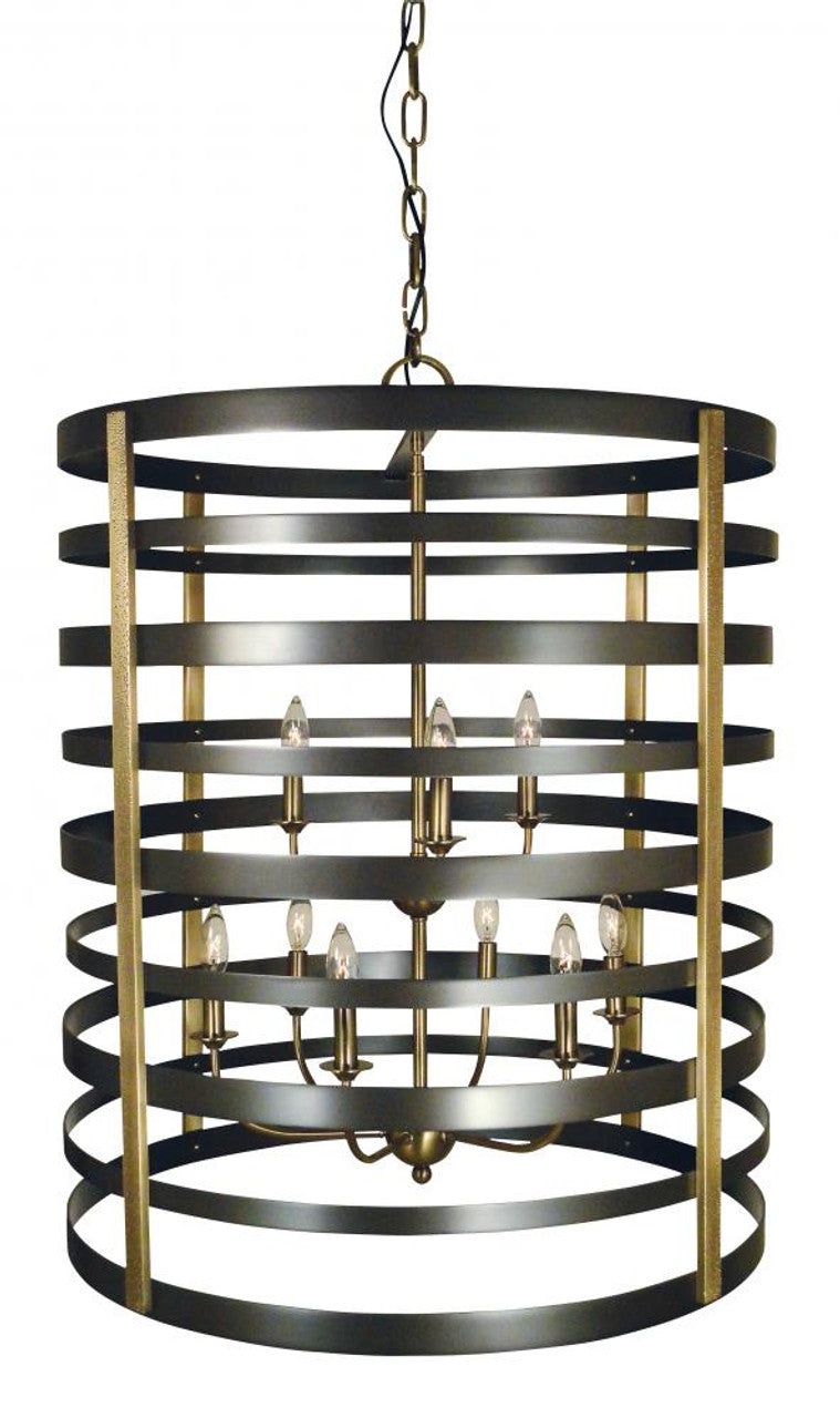 Calista Chandelier, 8-Light, Nickel, 40"W (5068 PN/MBLACK A088N)