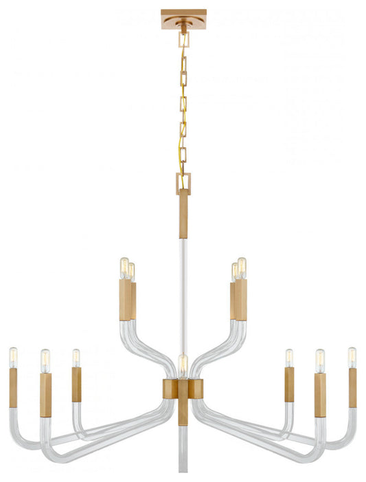 Reagan Grande Two Tier Chandelier, 12-Light, Antique-Burnished Brass, 44.75"WBy Visual Comfort