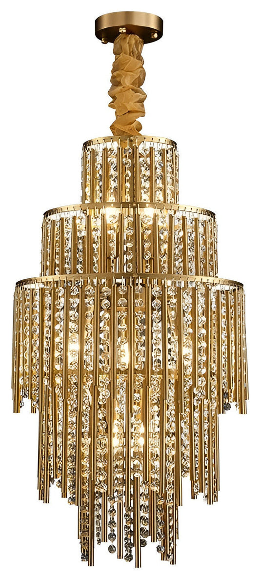 Antibes | Luxury Gold Chandelier With Crystal Balls, Cool Light, Non-DimmableBy Miron Demid LLC