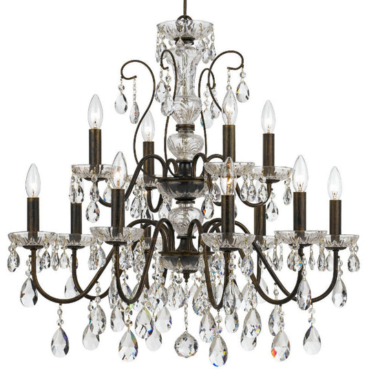 Crystorama Butler 12 Light Chandelier 3029-EB-CL-SAQ - English BronzeBy Crystorama Lighting