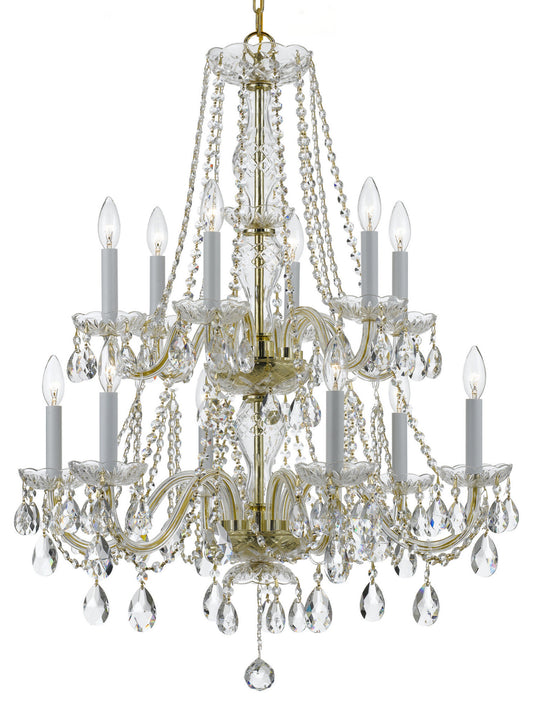 Crystorama Lighting Group 1137-CL-SAQ Traditional Crystal 12 - Polished BrassBy Crystorama Lighting