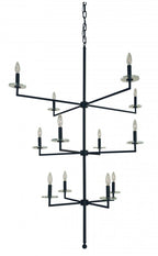 Muse Foyer Chandelier, 12-Light, Polished Nickel, 39"W (5452 PN A098E)