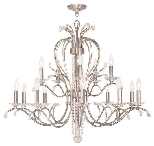 Livex Lighting 51009 Serafina 15 Light 2 Tier Crystal Candle - Brushed NickelBy Livex Lighting Inc.