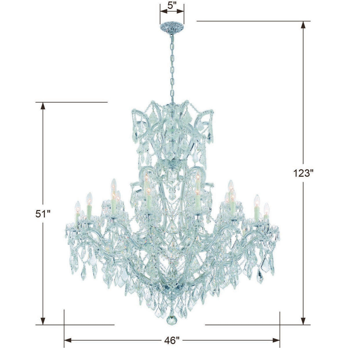 Maria Theresa 25 Light Chandelier, Polished ChromeBy Crystorama Lighting