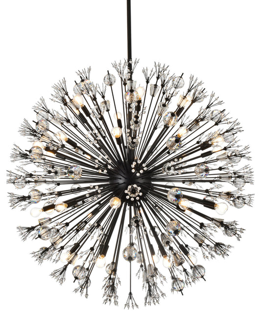 Elegant Lighting 2500D44 Vera 32 Light 44"W Crystal Sputnik - BlackBy Elegant Furniture & Lighting